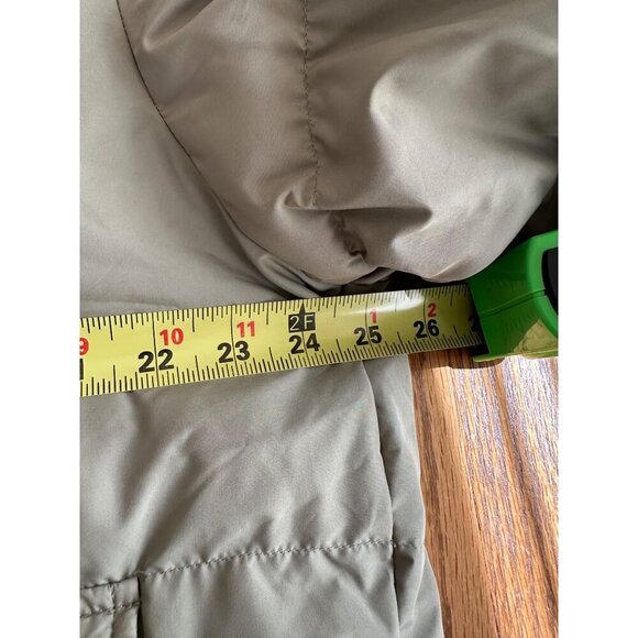 Dazy Oversized Short Puffer Jacket M Beige Full Zip Stand Collar Drawstring Hem - Picture 7 of 10